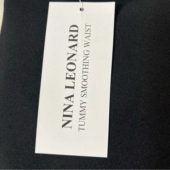 Nina Leonard Tummy Smoothing Pants Black White Pinstripe PETITE Size 3X New! - Picture 7 of 9